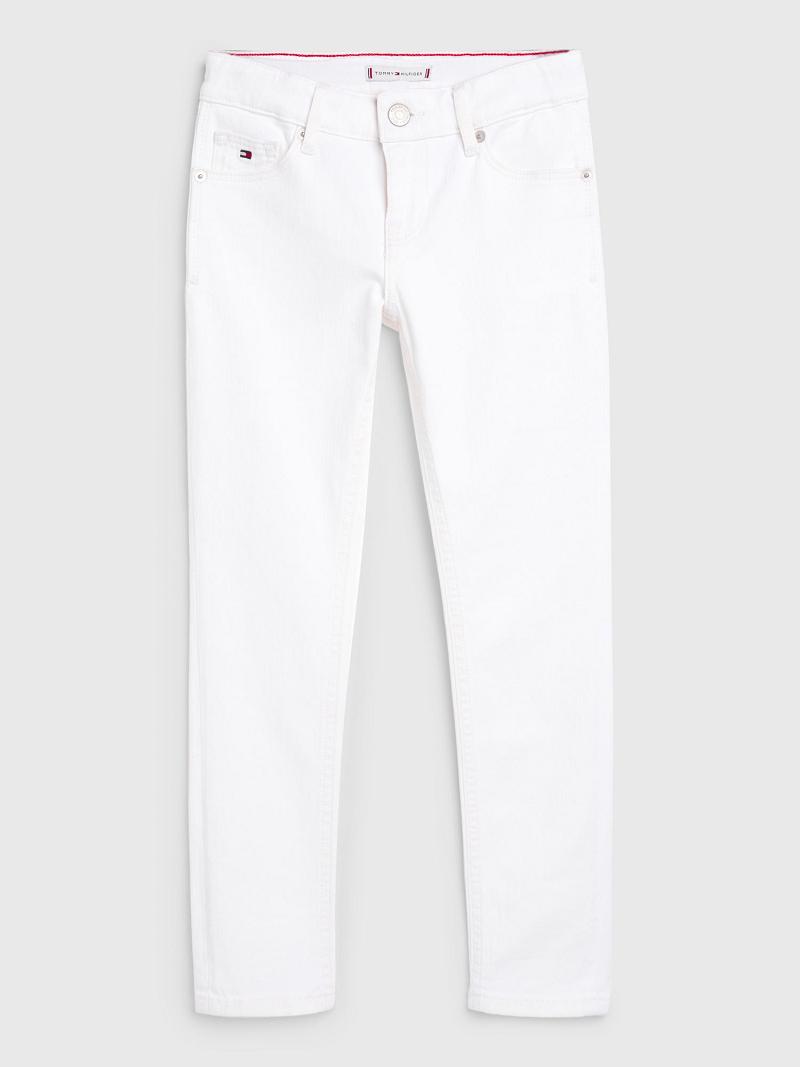 Lány Tommy Hilfiger Skinny Farmer Nadrág Fehér | HU 1814GSO